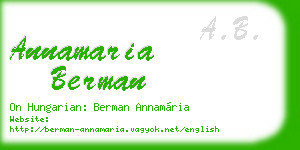 annamaria berman business card